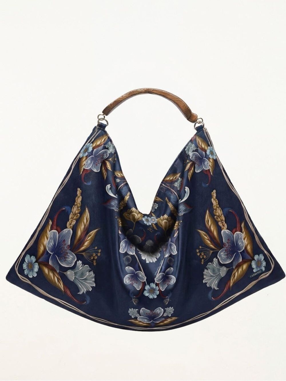 Farm Rio Velvet Wood Handle Large Scarf Bag - Picture 2 of 4